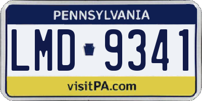 PA license plate LMD9341