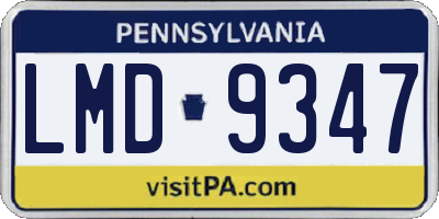 PA license plate LMD9347