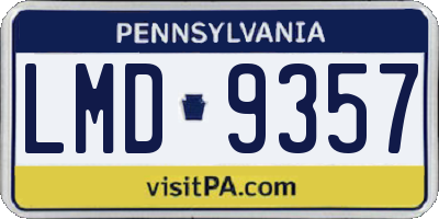 PA license plate LMD9357