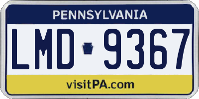 PA license plate LMD9367