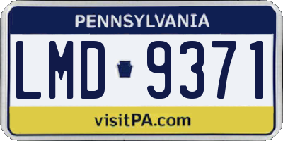 PA license plate LMD9371