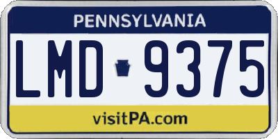 PA license plate LMD9375