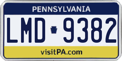PA license plate LMD9382