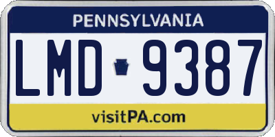 PA license plate LMD9387