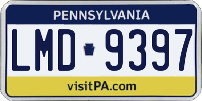 PA license plate LMD9397