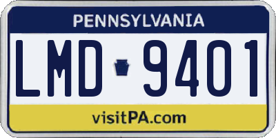 PA license plate LMD9401