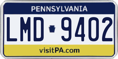 PA license plate LMD9402