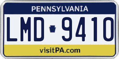 PA license plate LMD9410
