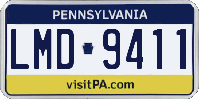 PA license plate LMD9411