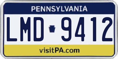PA license plate LMD9412