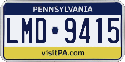 PA license plate LMD9415
