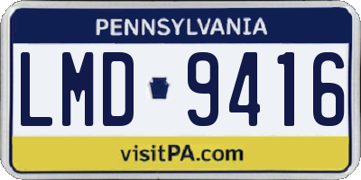 PA license plate LMD9416