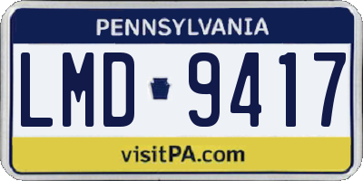 PA license plate LMD9417
