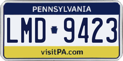 PA license plate LMD9423