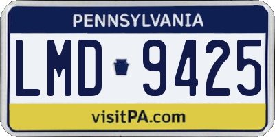 PA license plate LMD9425
