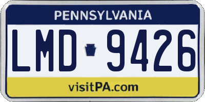 PA license plate LMD9426