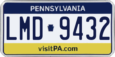 PA license plate LMD9432