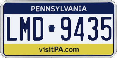 PA license plate LMD9435