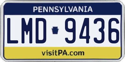 PA license plate LMD9436