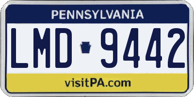 PA license plate LMD9442