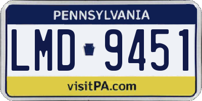 PA license plate LMD9451