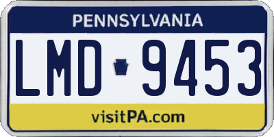 PA license plate LMD9453