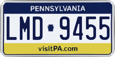 PA license plate LMD9455