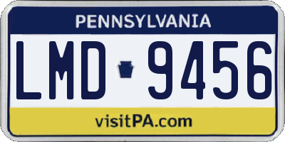 PA license plate LMD9456