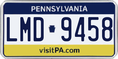 PA license plate LMD9458