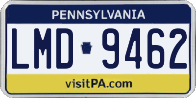 PA license plate LMD9462