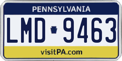 PA license plate LMD9463