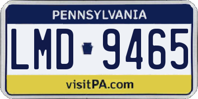 PA license plate LMD9465