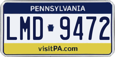 PA license plate LMD9472