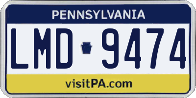 PA license plate LMD9474