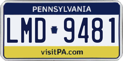 PA license plate LMD9481