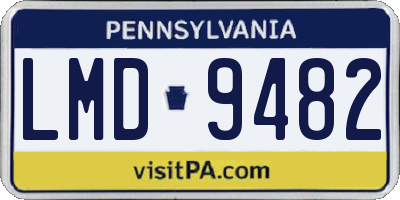 PA license plate LMD9482