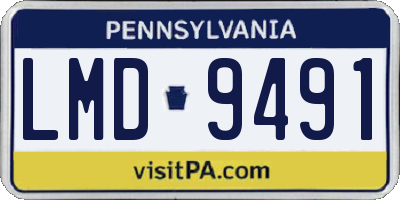 PA license plate LMD9491