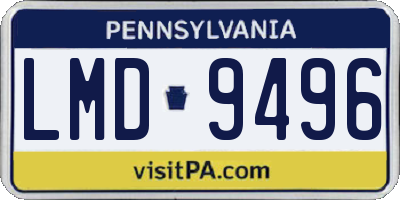 PA license plate LMD9496