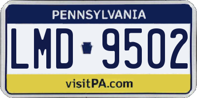 PA license plate LMD9502