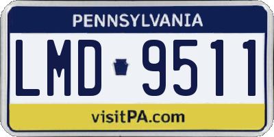 PA license plate LMD9511