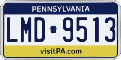 PA license plate LMD9513