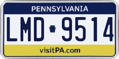 PA license plate LMD9514
