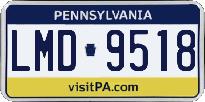 PA license plate LMD9518