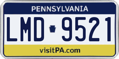 PA license plate LMD9521