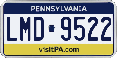 PA license plate LMD9522