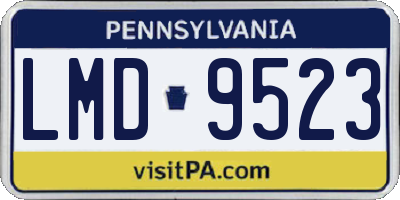 PA license plate LMD9523