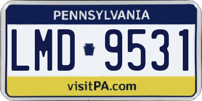 PA license plate LMD9531