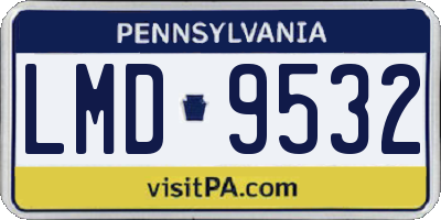 PA license plate LMD9532