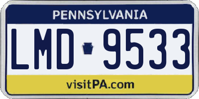 PA license plate LMD9533
