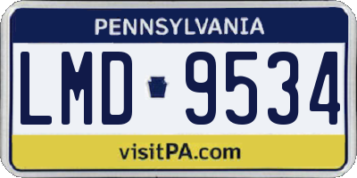 PA license plate LMD9534